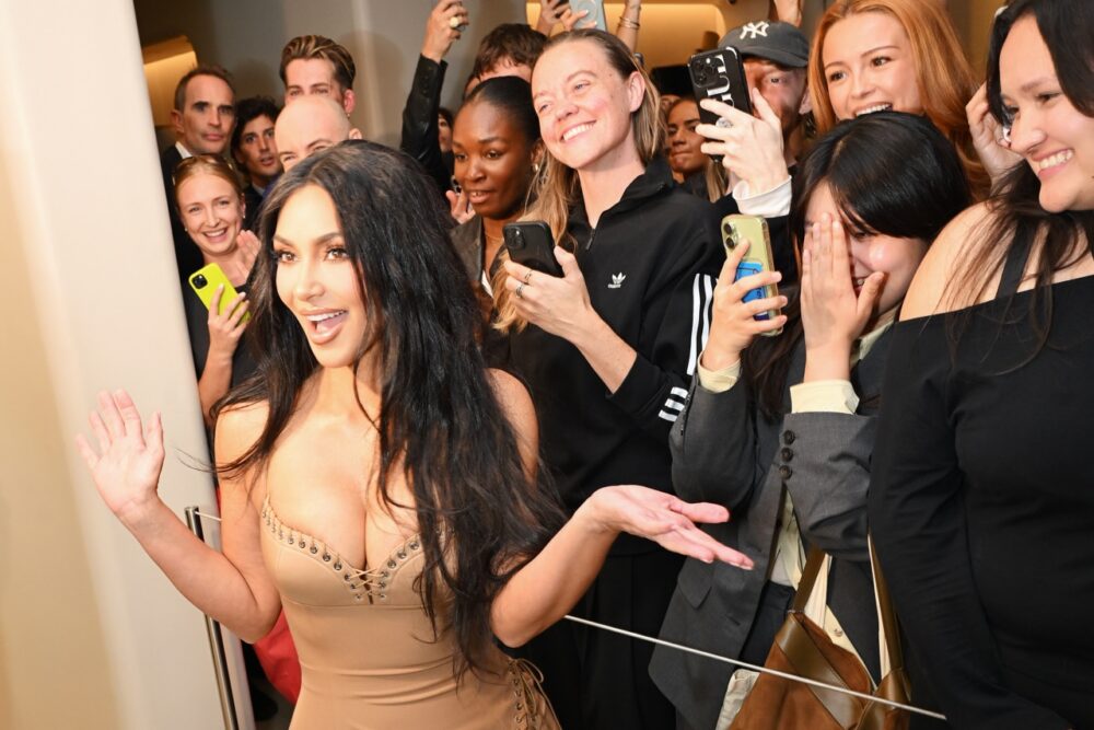 Kim Kardashian attends the SKIMS London Flagship Launch Party on Regent Street on September 18, 2026 in London, England.